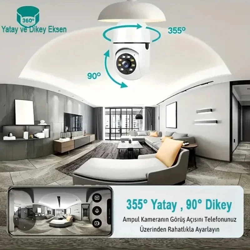 Ampul Kamera Harekete Duyarlı Gece Görüşlü - Resim 2